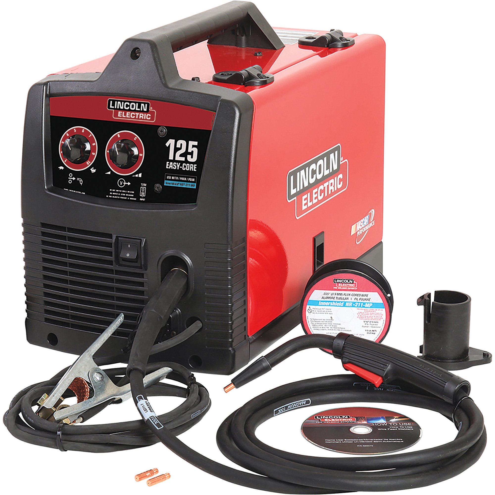 Lincoln Electric Easy Core 125 Flux-Cored/MIG Welder with Spool Gun — 120V, 30–125 Amp Output, Model# K2696-1